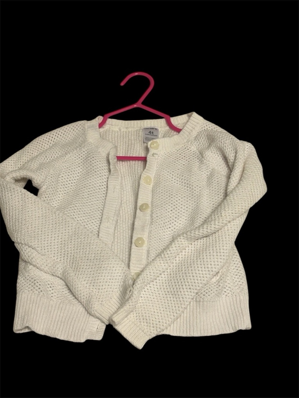 4T Children's Cream Knit Cardigan Sweater